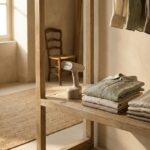 Défroisseur vapeur compact et linge plié dans un dressing