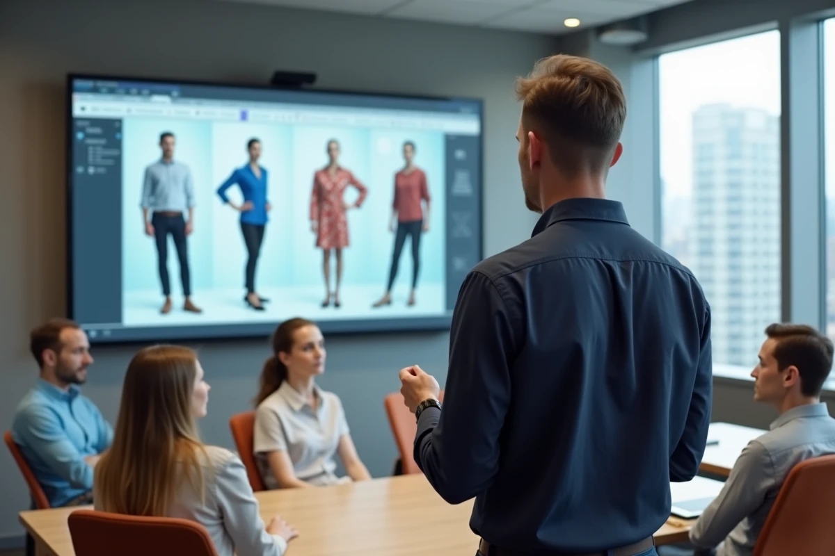 Homme enseignant en atelier 3D mode dans une classe moderne