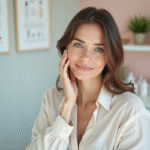 Femme en soin de peau dans un cabinet dermatologique