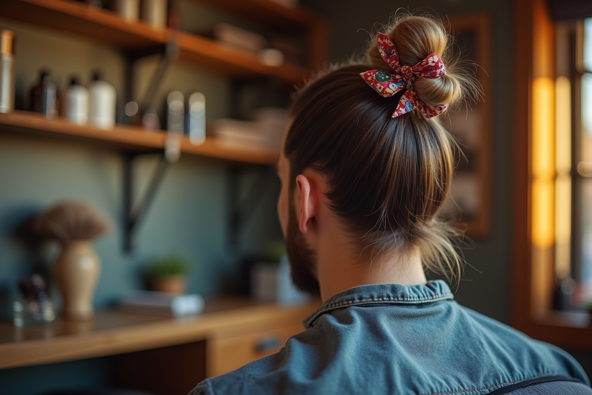 chignon homme