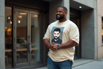 Homme grande taille en tshirt graphique décontracté